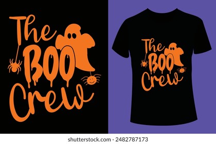 Halloween-Buh, buh du, buh ja, buh Crew Design, Halloween Tshirt Kürbis Patch Cutie, Gruselige Halloween T-Shirt Design EPS-Datei, T-Shirt Design Vorlage