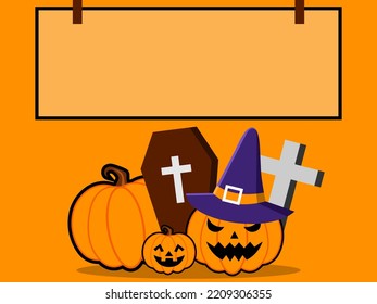 Halloween Book Card Illustration for Halloween Background