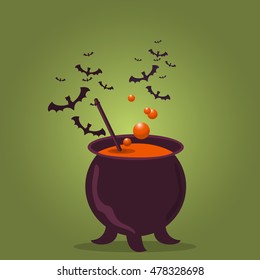 Halloween border card dark silhouette for design. 