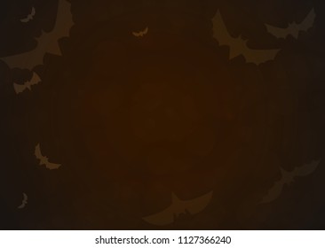 Halloween border for design bat background. Vector illumination