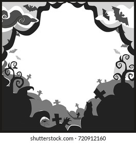 Halloween border for design. Halloween Card or Background. Vector illustration.