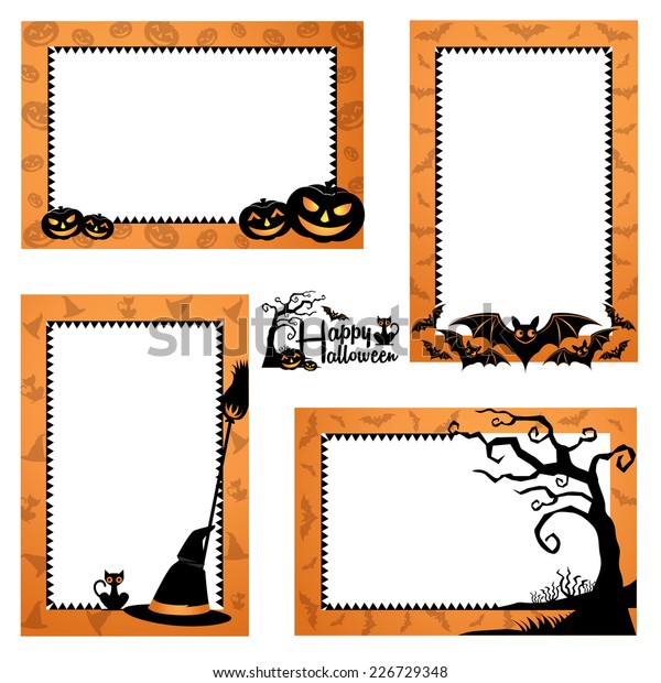 Halloween Border Design Halloween Frames Design Stock Vector (Royalty