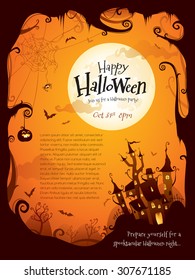 Halloween border design with wide copy space