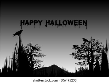 Halloween border for design,night background with creepy ,