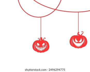 Halloween Border Pumpkin Face Background