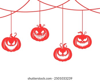 Halloween Border Pumpkin Face Background