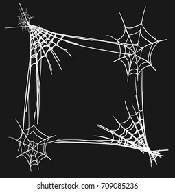 Halloween border spider web design vector illustration