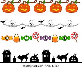 Halloween borders. EPS 10 (All the banners can be connected seamlessly to create a border as long as you want.)