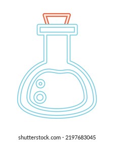 halloween bottle potion neon isolated icon