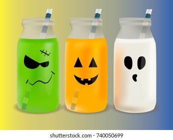 Halloween bottles set