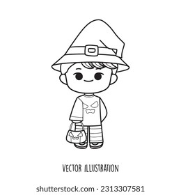 Halloween boy collection vector illustration