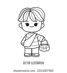 Halloween boy collection vector illustration