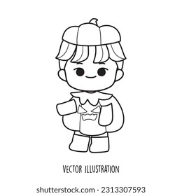 Halloween boy collection vector illustration