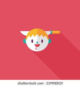 Halloween boy flat icon with long shadow,eps10