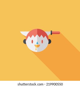 Halloween boy flat icon with long shadow,eps10