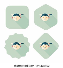 Halloween boy flat icon with long shadow,eps10