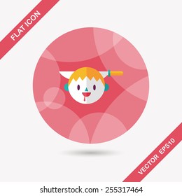 Halloween boy flat icon with long shadow,eps10