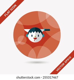 Halloween boy flat icon with long shadow,eps10