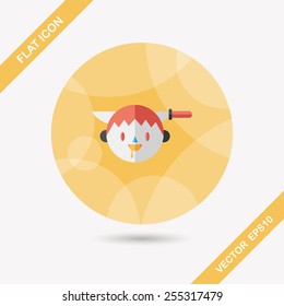 Halloween boy flat icon with long shadow,eps10