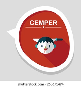 Halloween boy flat icon with long shadow,eps10