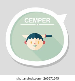 Halloween boy flat icon with long shadow,eps10