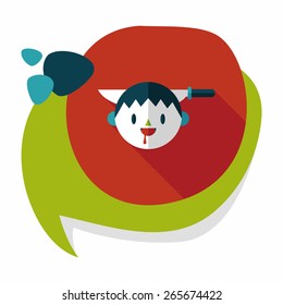 Halloween boy flat icon with long shadow,eps10