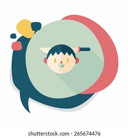 Halloween boy flat icon with long shadow,eps10