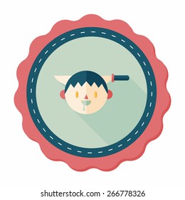 Halloween boy flat icon with long shadow,eps10