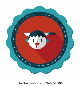 Halloween boy flat icon with long shadow,eps10
