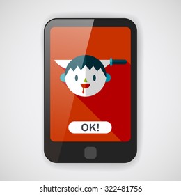 Halloween boy flat icon with long shadow,eps10