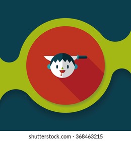 Halloween boy flat icon with long shadow,eps10