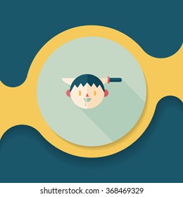 Halloween boy flat icon with long shadow,eps10