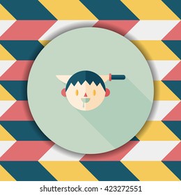 Halloween boy flat icon with long shadow,eps10