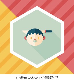 Halloween boy flat icon with long shadow,eps10