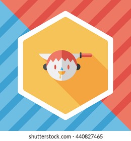 Halloween boy flat icon with long shadow,eps10