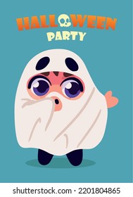 halloween boy in ghost costume