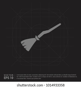 Halloween broom icon - Black Creative Background