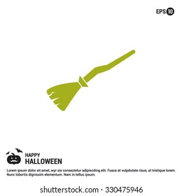 Halloween broom icon. Halloween Flat elements collection.  simple minimal, flat, solid, mono, monochrome, plain, contemporary style. Vector illustration web internet design elements
