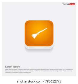 Halloween broom icon Orange Abstract Web Button