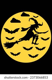 Halloween Broom Witch cut file eps cut file for cutting machine