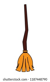 halloween broom witch isolated icon