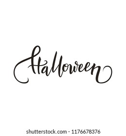 Halloween brush pen lettering calligraphy, handwritten text, vector illustration