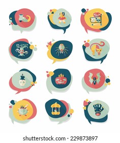 Halloween bubble speech banner design flat background set, eps10