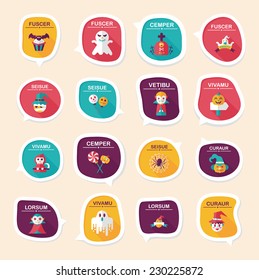 Halloween bubble speech banner design flat background set, eps10