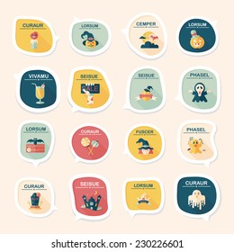 Halloween bubble speech banner design flat background set, eps10