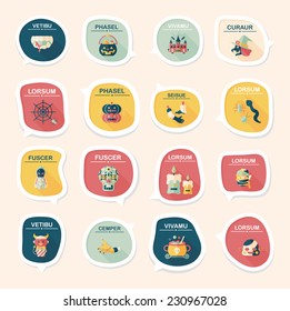 Halloween bubble speech banner design flat background set, eps10