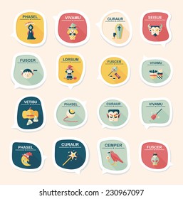Halloween bubble speech banner design flat background set, eps10