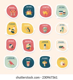 Halloween bubble speech banner design flat background set, eps10