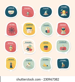 Halloween bubble speech banner design flat background set, eps10