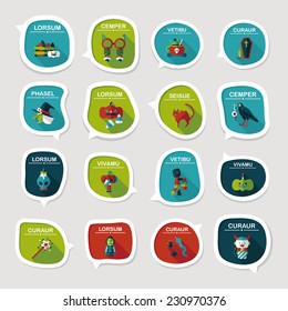 Halloween bubble speech banner design flat background set, eps10